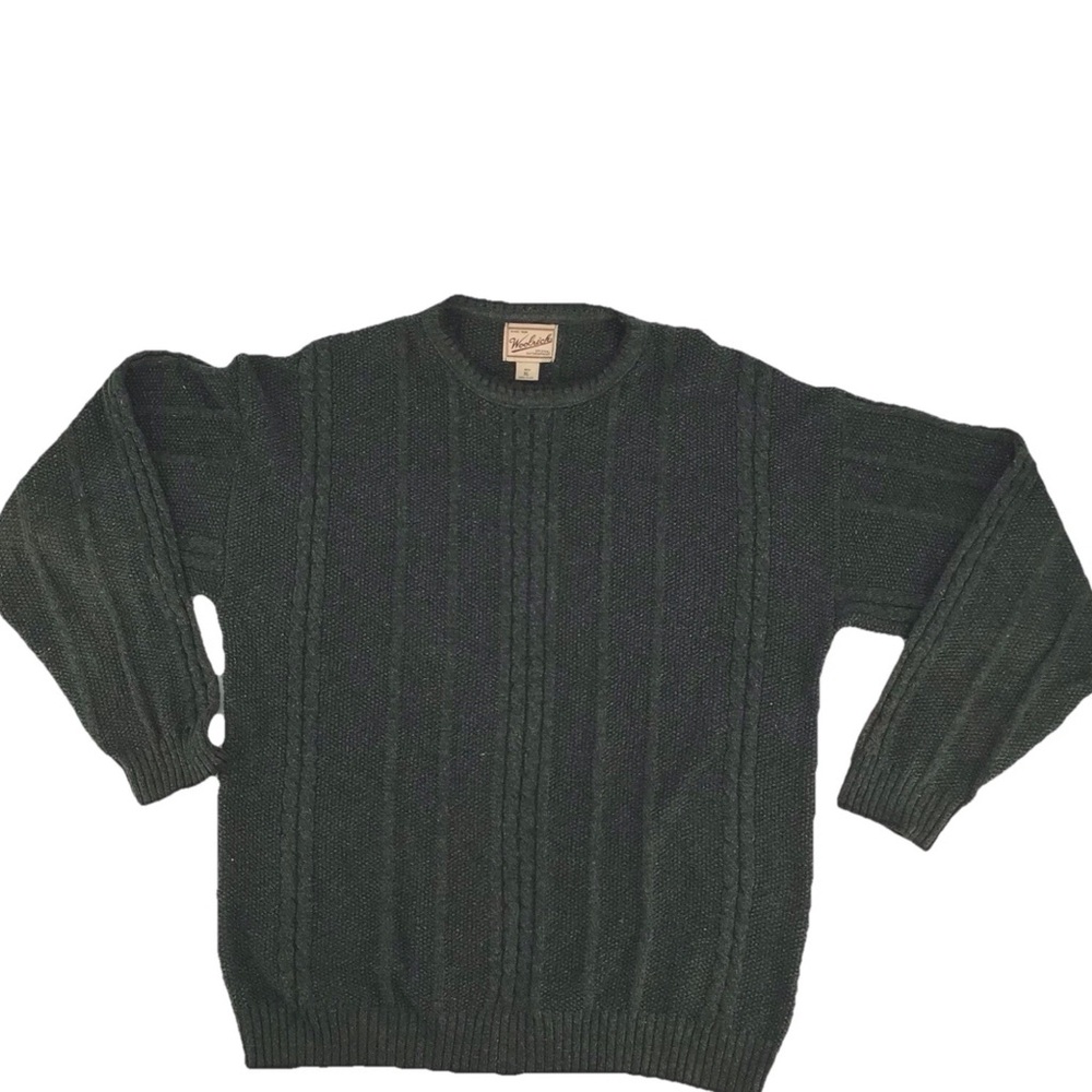 VTG Woolrich Original Outdoorwear Green Pullover Acrylic Cotton Sweater Size XL